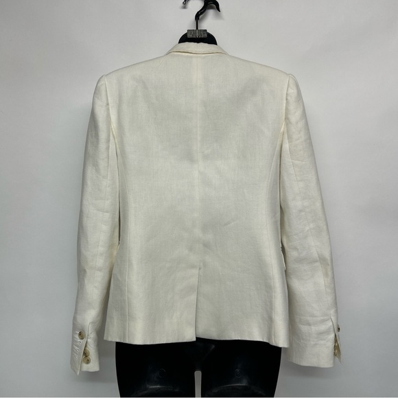 Women's Cream Blazer J.Crew size 4, School boy 100% linen - Picture 8 of 9